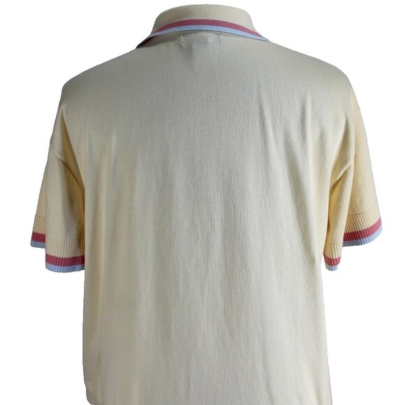 Lands End Polo Shirt Womens Size 1X Yellow Sweater Knit Short Sleeve Cotton Top - Picture 6 of 7